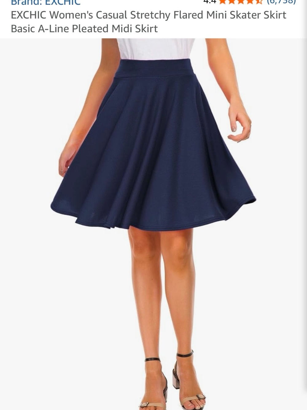 chic Navy Circle Skater Midi Skirt